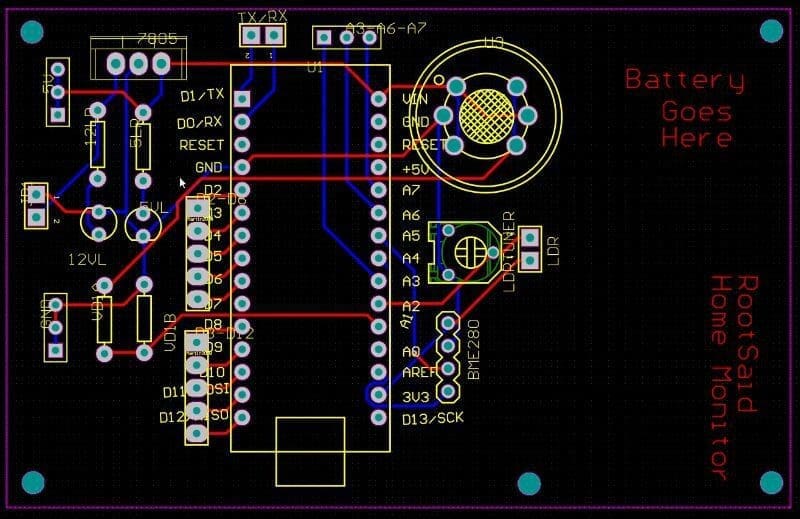 Smart Home Safety Monitoring PCB Layout