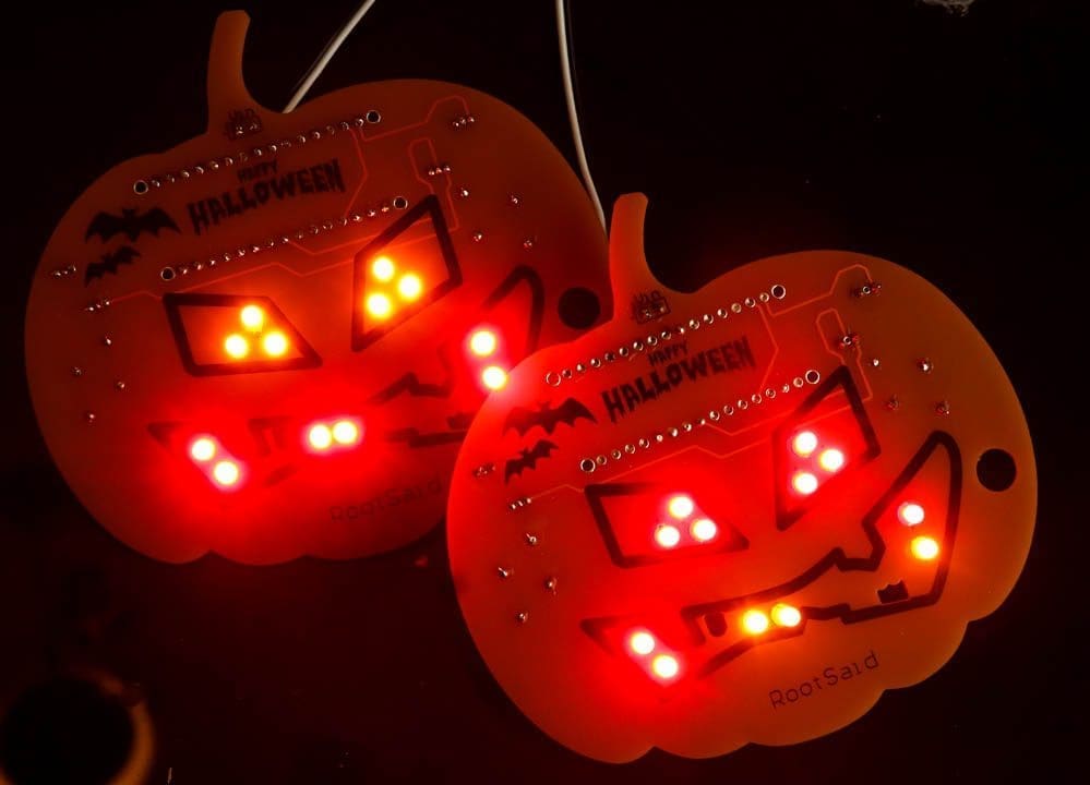 Completed DIY Halloween Pumpkins using Arduino