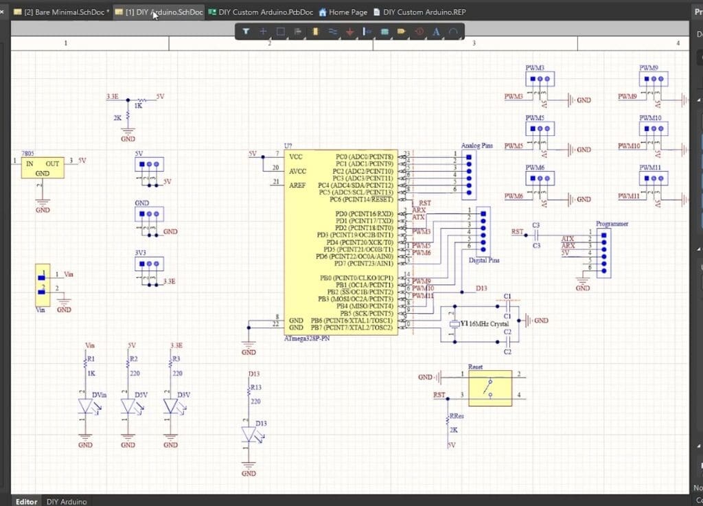 Complete Arduino UNO Board Circuit