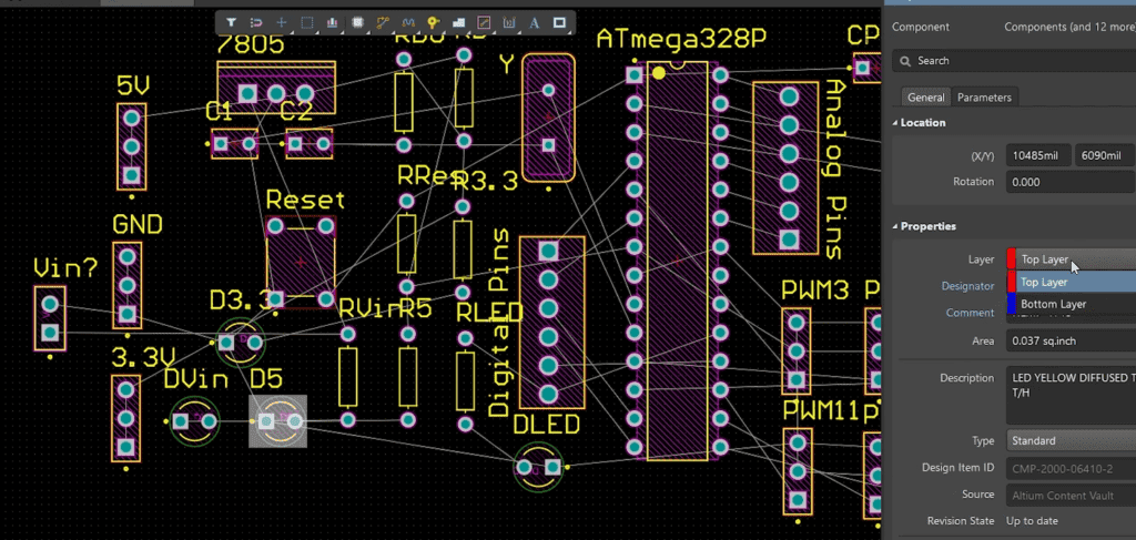 Selecting the PCB Layers in which the Components are Placed in Altium